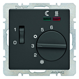 REGULATOR TEMPERATURY PODŁOGI ZE STYKIEM ZWIERNYM ANTRACYT AKSAMIT Q.1/Q.3  - HAGER - 20346086