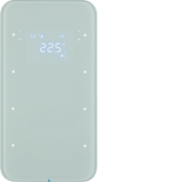 SENSOR DOTYKOWY POTRÓJNY Z REGULATOREM TEMPERATURY BIAŁY SZKŁO R.1  - HAGER - 75643060
