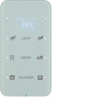 SENSOR DOTYKOWY POTRÓJNY Z REGULATOREM TEMPERATURY KONFIGUROWALNY BIAŁY SZKŁO R.1  - HAGER - 75643160