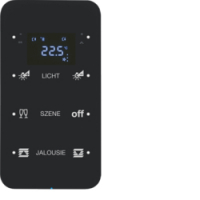 SENSOR DOTYKOWY POTRÓJNY Z REGULATOREM TEMPERATURY KONFIGUROWALNY CZARNY SZKŁO R.1  - HAGER - 75643165