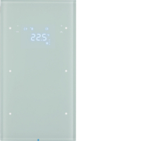 SENSOR DOTYKOWY PODWÓJNY Z REGULATOREM TEMPERATURY BIAŁY SZKŁO R.3  - HAGER - 75642050