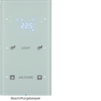 SENSOR DOTYKOWY PODWÓJNY Z REGULATOREM TEMPERATURY KONFIGUROWALNY BIAŁY SZKŁO R.3  - HAGER - 75642150