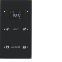 SENSOR DOTYKOWY PODWÓJNY Z REGULATOREM TEMPERATURY KONFIGUROWALNY CZARNY SZKŁO R.3  - HAGER - 75642155
