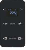 SENSOR DOTYKOWY PODWÓJNY Z REGULATOREM TEMPERATURY KONFIGUROWALNY CZARNY SZKŁO R.1  - HAGER - 75642165