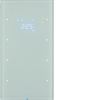 SENSOR DOTYKOWY POTRÓJNY Z REGULATOREM TEMPERATURY BIAŁY SZKŁO R.3  - HAGER - 75643050