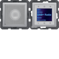 Q.x Radio Touch DAB+ z głośnikiem alu aksamit - HAGER - 29806084