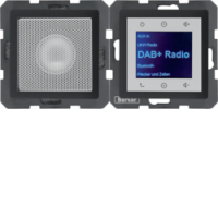 Q.x Radio Touch DAB+, Bluetooth z głośnikiem antracyt aksamit - HAGER - 30806086