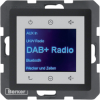 Q.x Radio Touch DAB+, Bluetooth antracyt aksamit - HAGER - 30846086